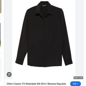 Banana Republic washable silk Shirt US 8, Black